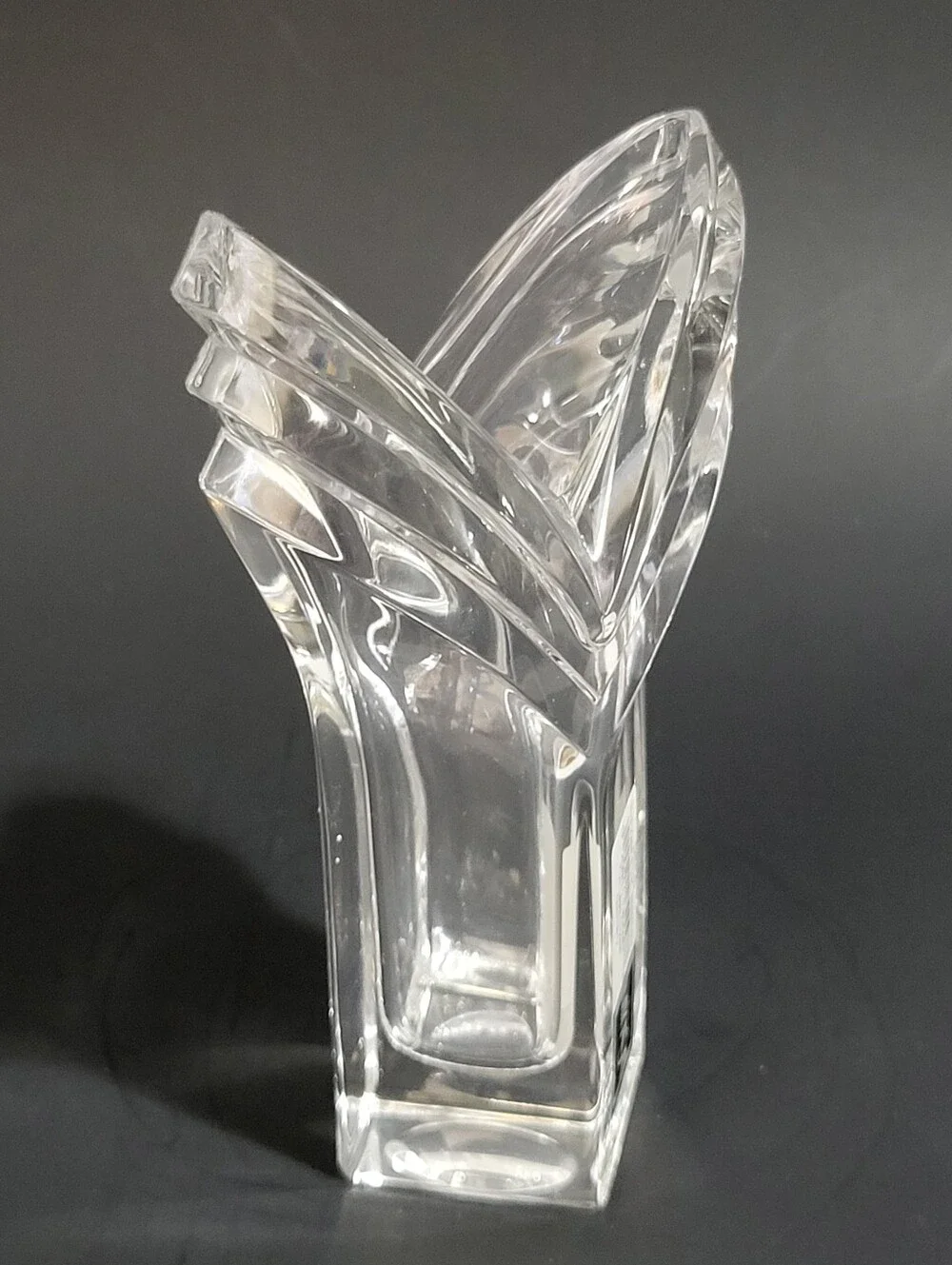 Mikasa Art Deco Bud Vase Full Lead Clear Crystal Germany 6.25